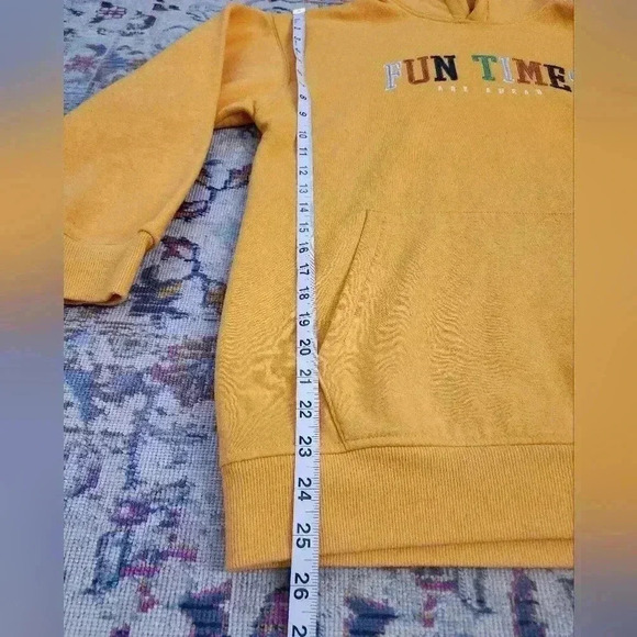 Forever 21 Men's Canary Yellow Pullover Hoody Sweatshirt Outerwear, sz SM - Picture 5 of 15